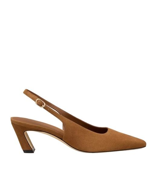 Stuart Weitzman Brown Open-Back High Heels