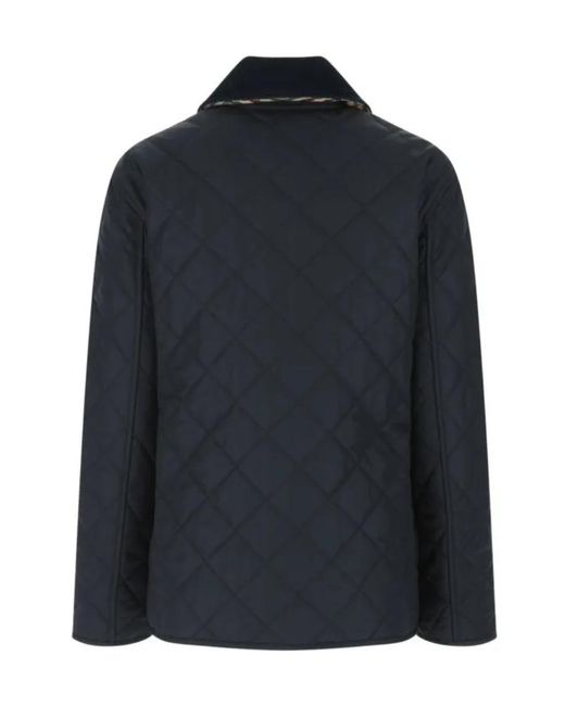 Burberry Blue Diamond Quilted Buttoned Jacket
