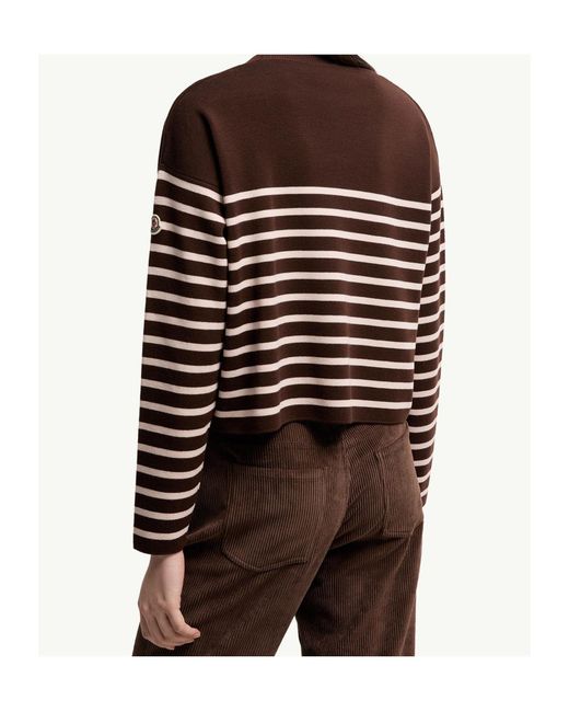 Moncler Brown Striped Crewneck Jumper