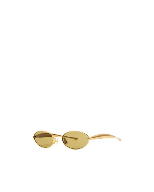 Bottega Veneta Metallic Oval-Frame Sunglasses