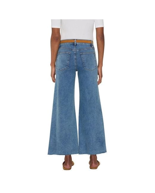 FRAME Blue High-Rise Wide-Leg Jeans