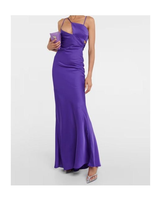 The Attico Purple Midnight Mini Embellished Leather Clutch