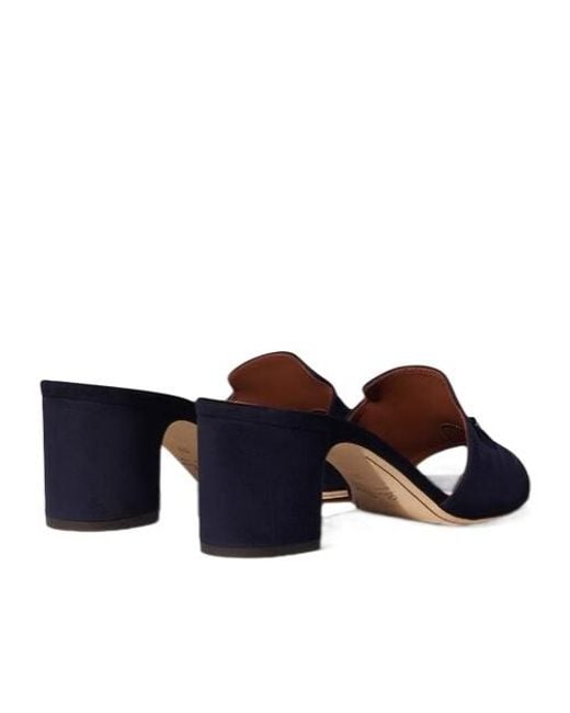 Loro Piana Blue Summer Charms Suede Sandals