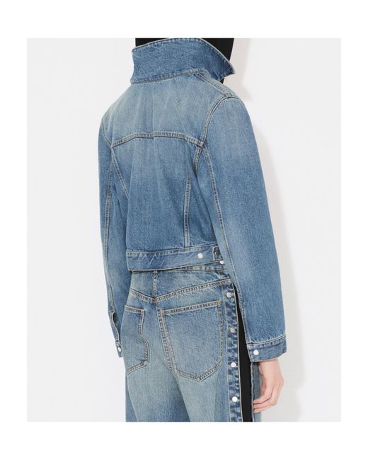 Alaïa Blue Alaïa Buttoned Long-Sleeved Denim Jacket