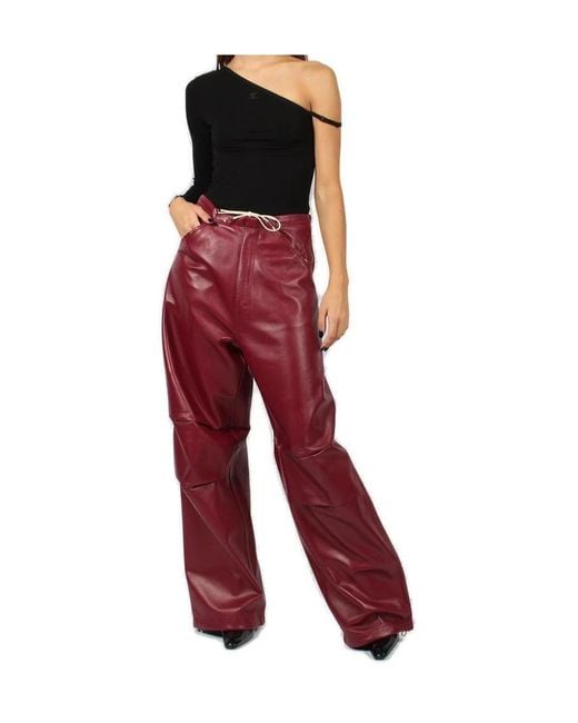 DARKPARK Red Daisy Plonge Nappa Leather Military Trousers