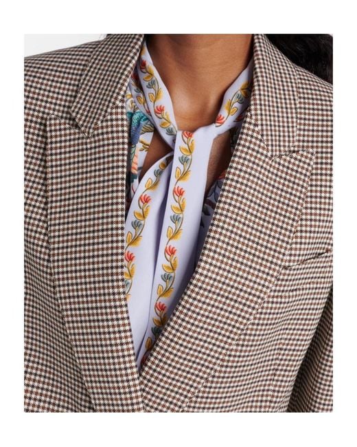 Etro Brown Double-Breasted Wool-Blend Blazer