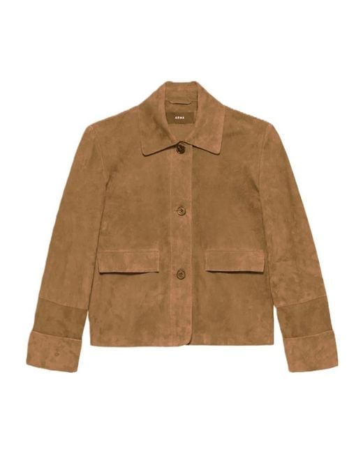 Arma Natural Long-Sleeved Leather Jacket