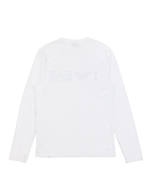 EA7 White Logo T-Shirt With Round Neck for men