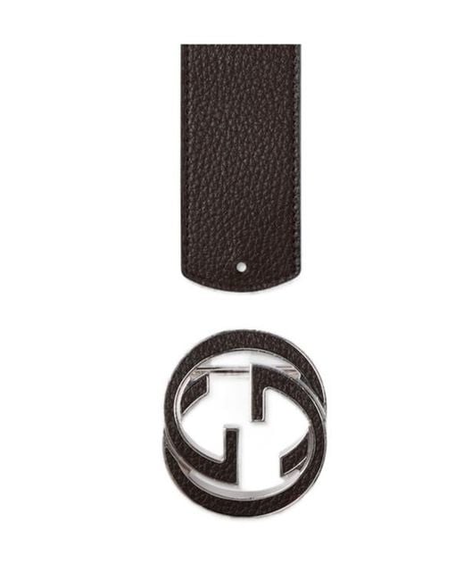 Gucci White Reversible Belt With Interlocking G Buckle for men