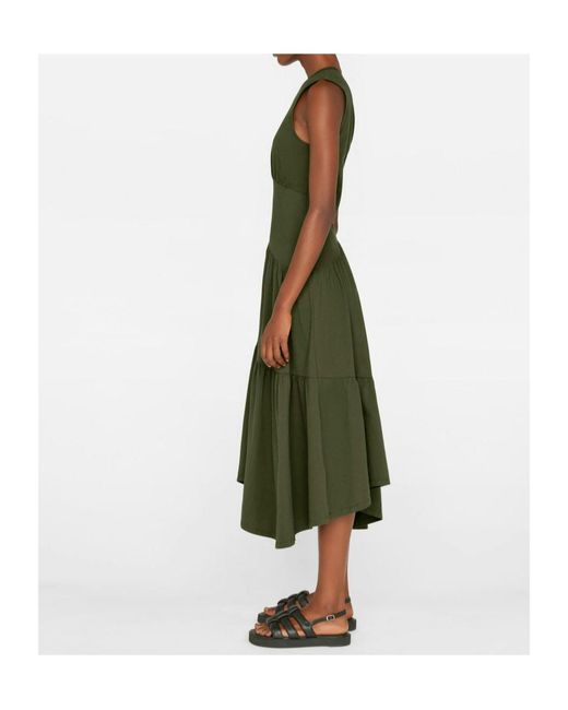 FRAME Green Round Neck Sleeveless Dress