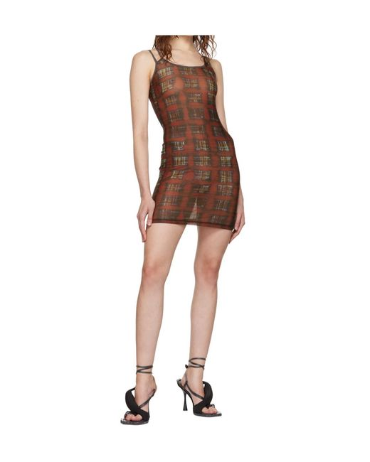 KNWLS Brown Vortex Mini Dress