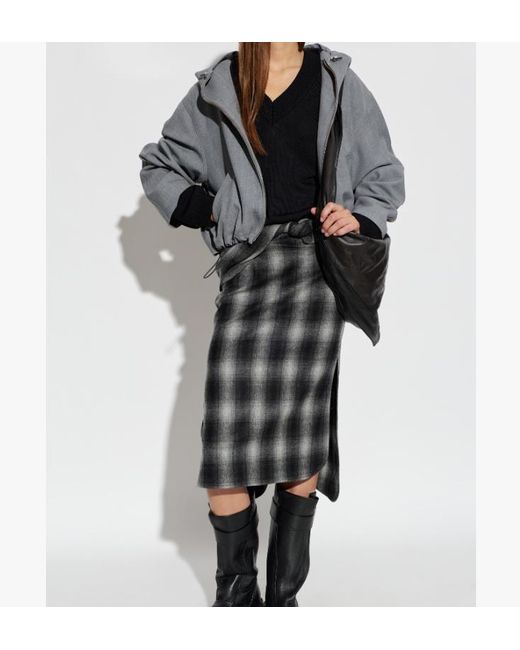 IRO Black Patterned Midi Skirt