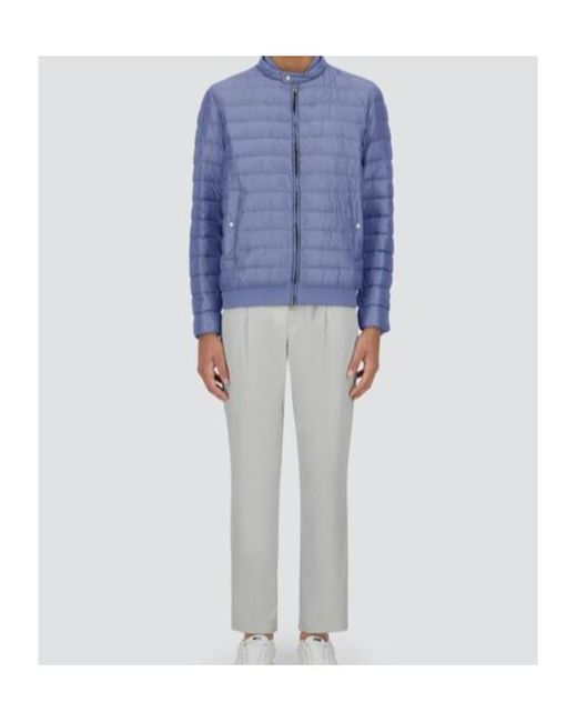 Herno Blue Quilted Zip-Front Jacket for men