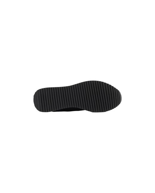 EA7 Black Lace-Up Low-Top Panelled Casual Sneakers for men