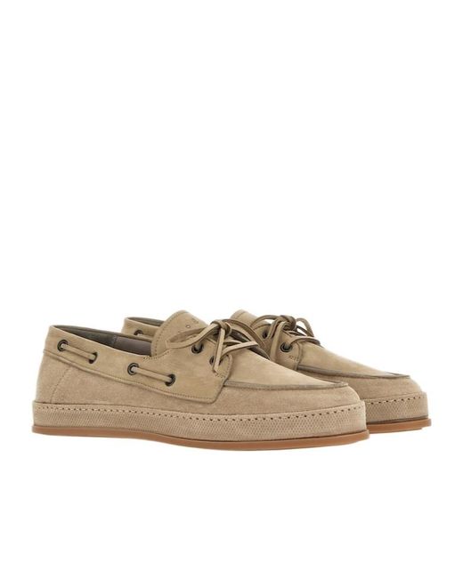 Hogan Brown H683 Boat Shoes for men