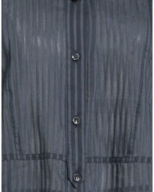 Brunello Cucinelli Blue Striped Long-Sleeve Shirt