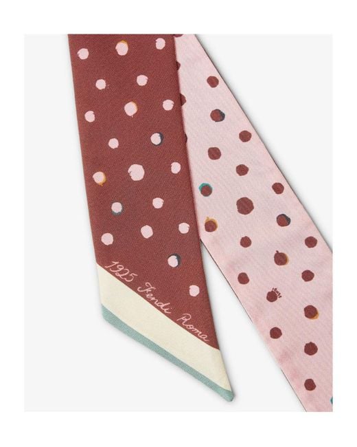 Fendi White Falena Dots Printed Wrappy Scarf