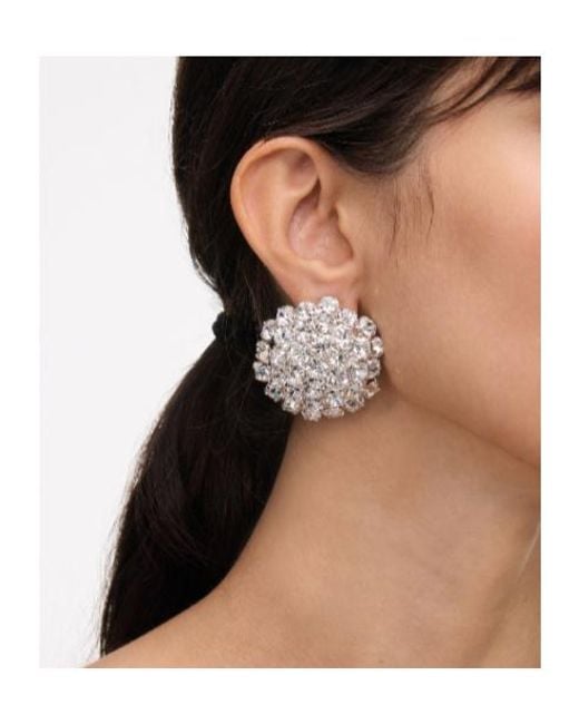 Self-Portrait White Embellished Flower Earrings