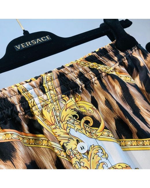 Versace Yellow Printed Casual Pants for men