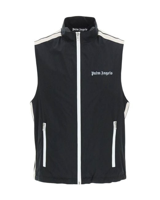 Palm Angels Black Logo Printed Vest for men