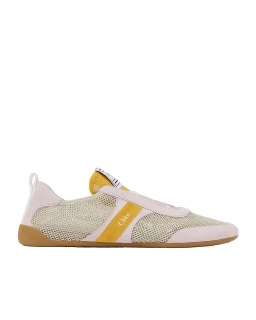 Chloé White Chloé Kick Low-Top Sneakers