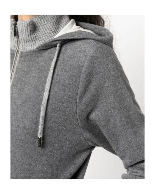 Peserico Gray Zipped Hooded Jacket