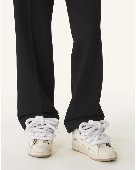 Lanvin White Curb Lace-Up Sneakers