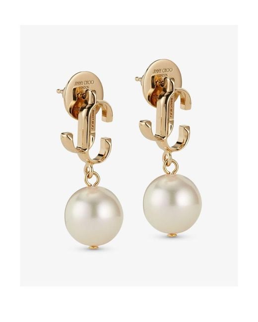 Jimmy Choo White Jc Pearl Earring