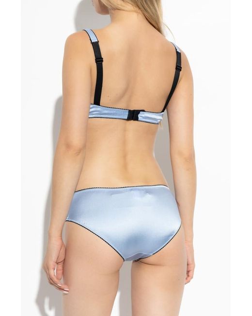 Dolce & Gabbana Blue Elastic Waist Satin Panties