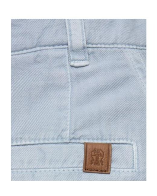 Brunello Cucinelli Blue Belt Ring Casual Pants