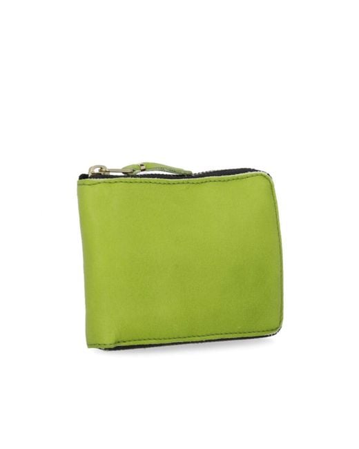 Comme des Garçons Green Zipper Wallet for men