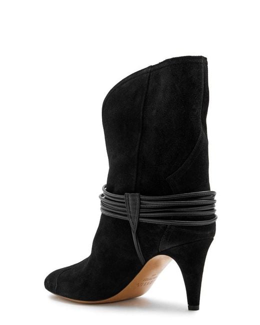 Isabel Marant Black Dytho 70 Suede Ankle Boots