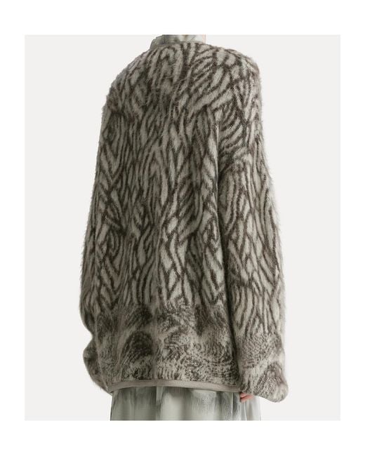 Forte_forte Gray Plumes De Heron Short Jacquard Coat