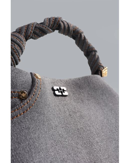Ganni Gray Small Bou Tote Bag
