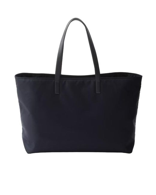 Prada Black Re-Edition 1978 Large Re-Nylon And Saffiano Leather Tote Bag