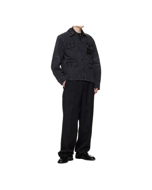 Simone Rocha Blue Multi-Pocket Workwear Denim Jacket for men