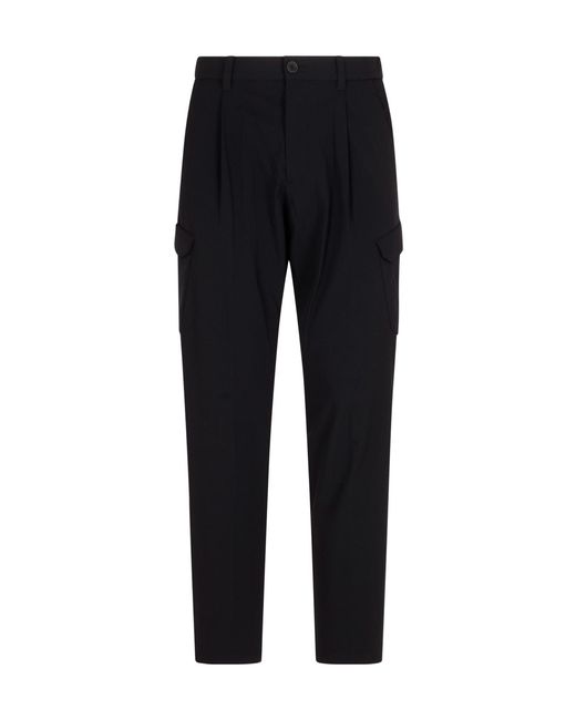 Herno Blue Elasticated Waistband Cargo Trousers for men