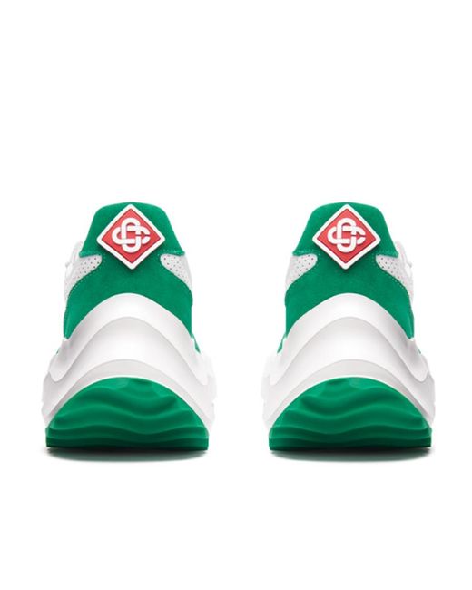 Casablanca Green Atlantis Perforated Lace-Up Sneakers for men