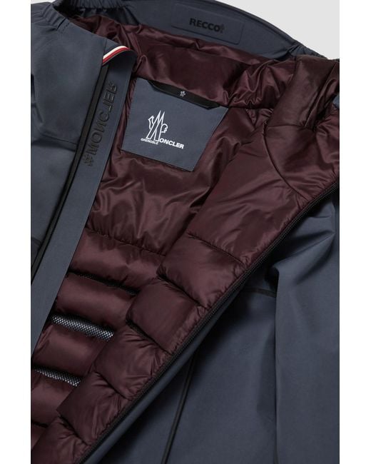 Moncler Blue Grenoble Logo Patch Hooded Jacket for men
