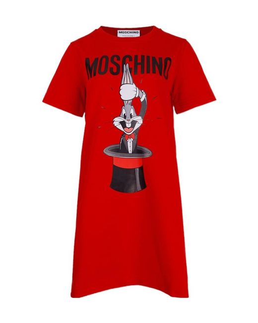 Moschino Red Bugs Bunny Print T-Shirt Dress