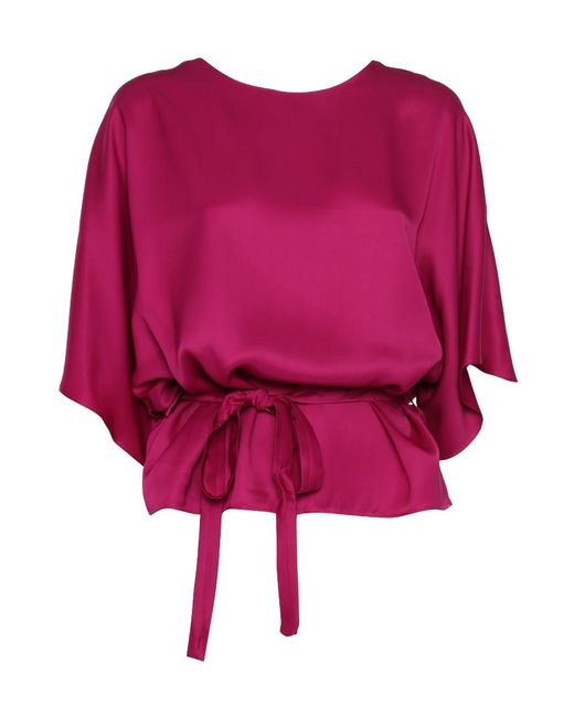 P.A.R.O.S.H. Red Belted Blouse Viscose