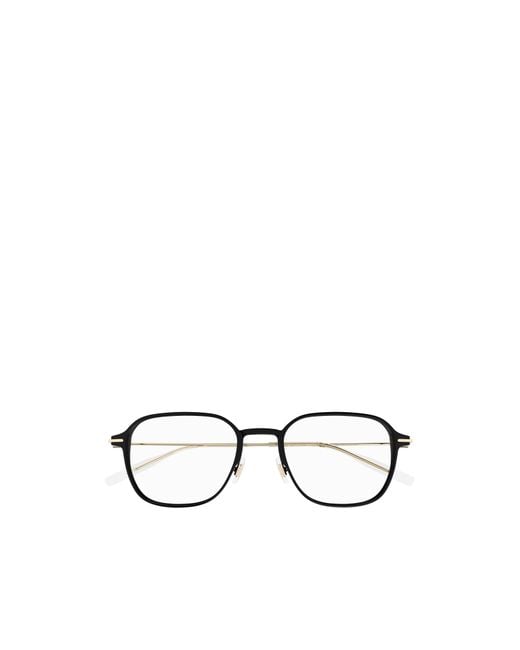 Montblanc White Eyewear Square Frame Glasses for men