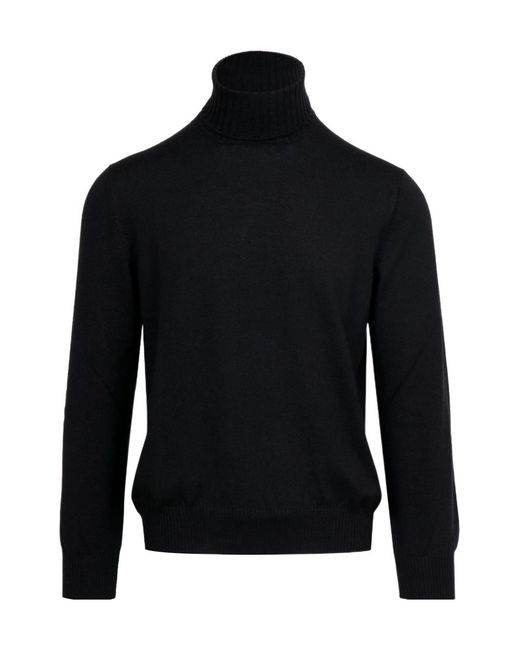 Gran Sasso Black Turtleneck Sweater for men