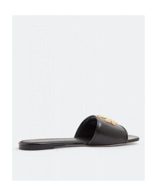 Tory Burch White Eleanor Double T Logo Plaque Sandals