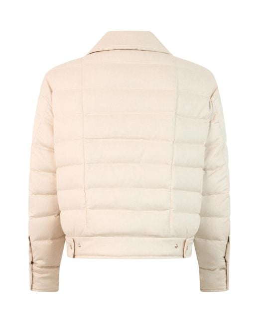 Herno Natural Quilted Asymmetric Zip Coat