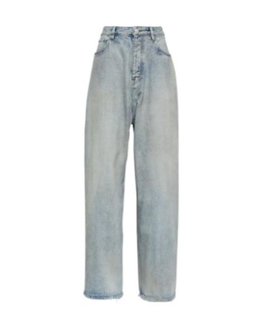 Balenciaga Blue Mid-Rise Wide-Leg Jeans