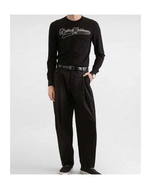 Dolce & Gabbana Black Logo Knitted Sweater for men