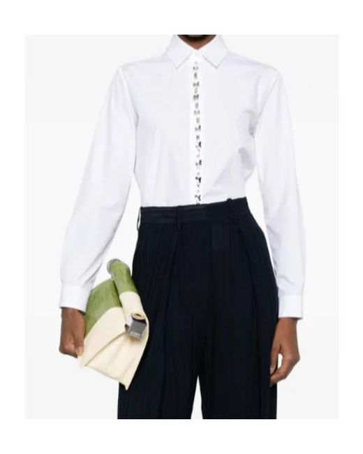 Fabiana Filippi White Crystal-Embellishment Shirt