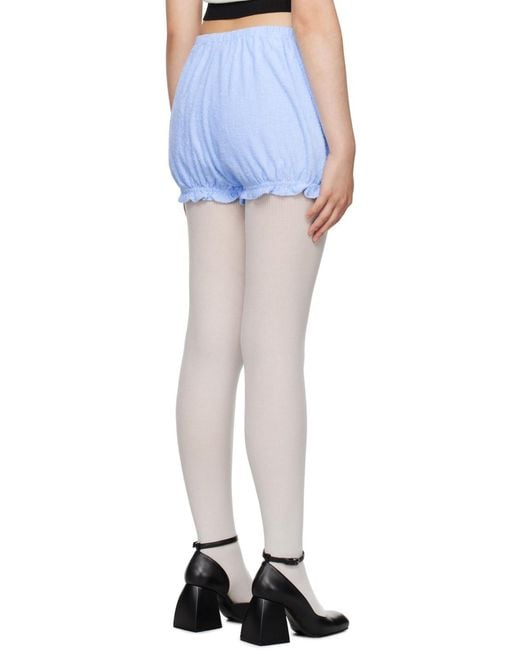 ShuShu/Tong Blue Lotus Leaf Fringed Shorts