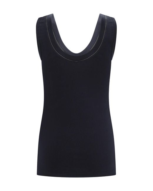 Brunello Cucinelli Black Sleeveless Tops